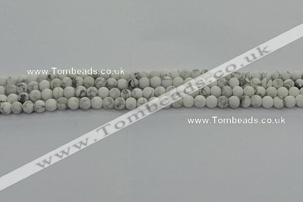 CRO1140 15.5 inches 4mm round matte white howlite beads