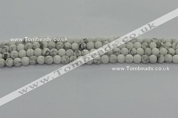 CRO1141 15.5 inches 6mm round matte white howlite beads