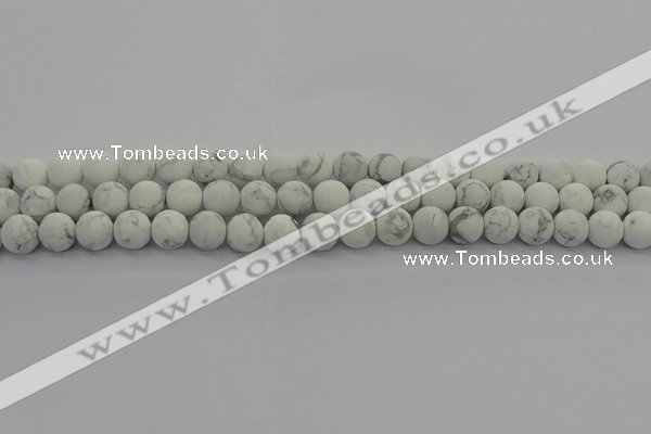 CRO1142 15.5 inches 8mm round matte white howlite beads