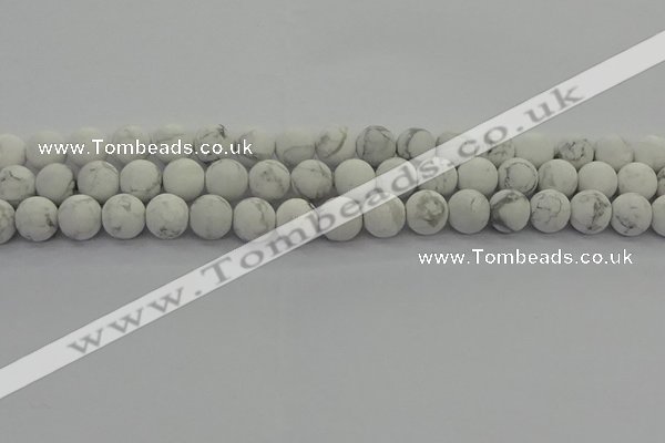 CRO1143 15.5 inches 10mm round matte white howlite beads