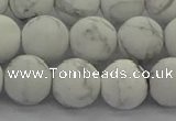 CRO1144 15.5 inches 12mm round matte white howlite beads