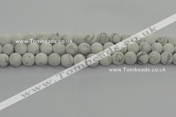 CRO1144 15.5 inches 12mm round matte white howlite beads