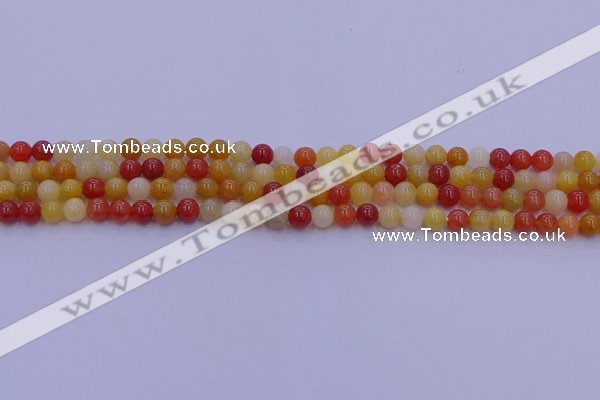 CRO1160 15.5 inches 4mm round golden silk jade beads wholesale