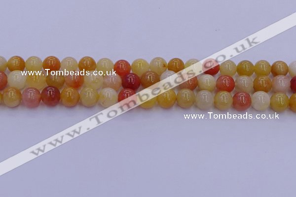 CRO1163 15.5 inches 10mm round golden silk jade beads wholesale