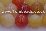 CRO1165 15.5 inches 14mm round golden silk jade beads wholesale