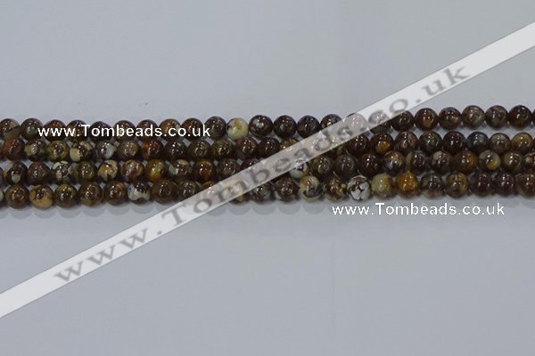 CRO1170 15.5 inches 4mm round fire lace opal gemstone beads