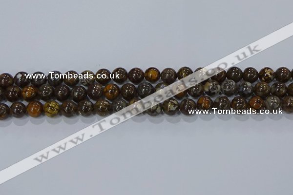 CRO1172 15.5 inches 8mm round fire lace opal gemstone beads