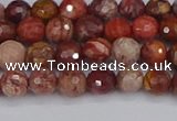 CRO1189 15.5 inches 6mm faceted round red porcelain beads