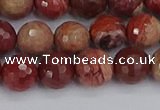 CRO1191 15.5 inches 10mm faceted round red porcelain beads