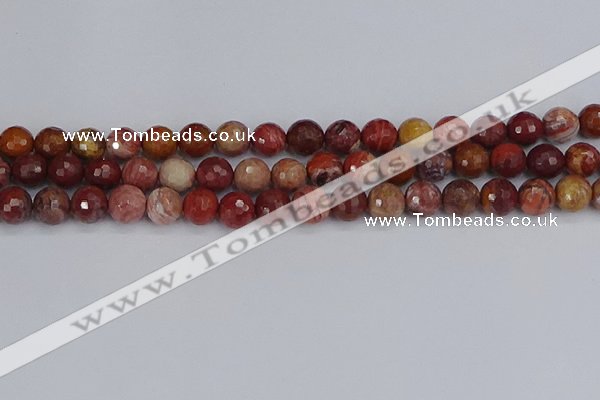 CRO1191 15.5 inches 10mm faceted round red porcelain beads