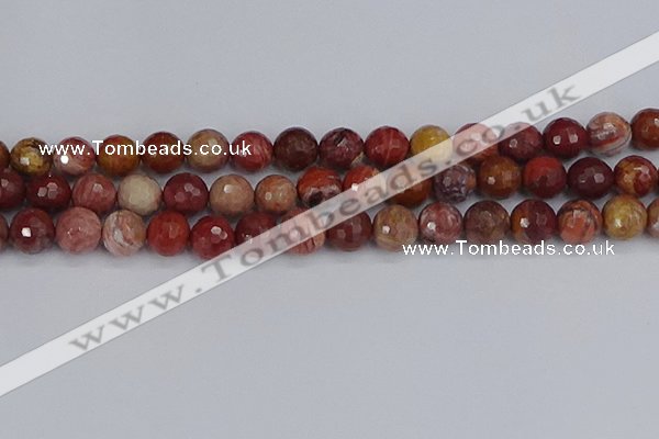 CRO1192 15.5 inches 12mm faceted round red porcelain beads