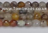 CRO1195 15.5 inches 4mm faceted round mixed lodalite quartz beads