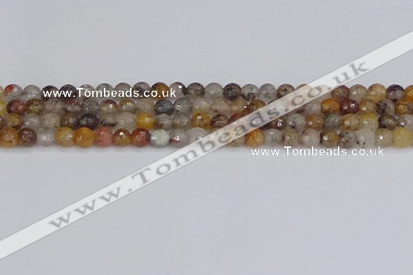 CRO1196 15.5 inches 6mm faceted round mixed lodalite quartz beads