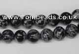 CRO122 15.5 inches 8mm round snowflake obsidian beads wholesale