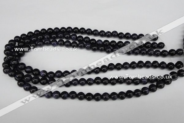 CRO129 15.5 inches 8mm round blue goldstone beads wholesale