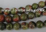 CRO131 15.5 inches 8mm round unakite gemstone beads wholesale