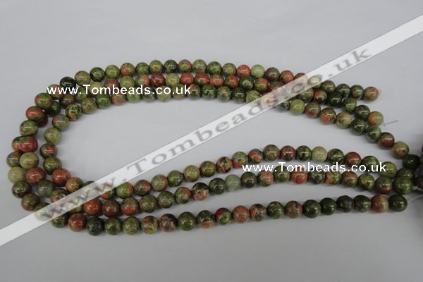 CRO131 15.5 inches 8mm round unakite gemstone beads wholesale