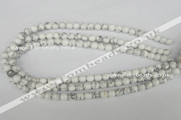 CRO132 15.5 inches 8mm round white howlite turquoise beads wholesale