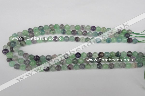 CRO136 15.5 inches 8mm round fluorite gemstone beads wholesale