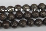 CRO139 15.5 inches 8mm round Chinese snowflake obsidian beads wholesale