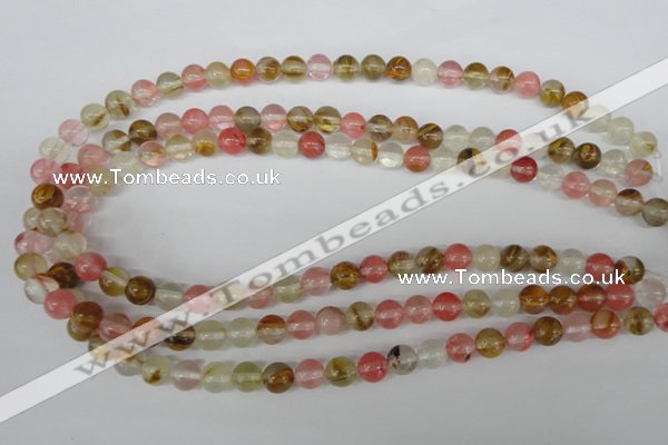 CRO158 15.5 inches 8mm round volcano cherry quartz beads wholesale