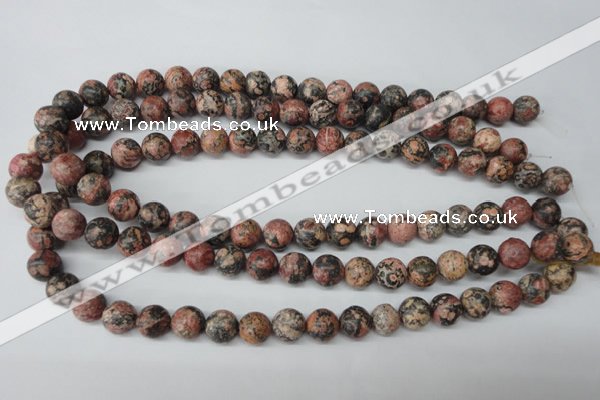 CRO180 15.5 inches 10mm round red leopard skin jasper beads wholesale