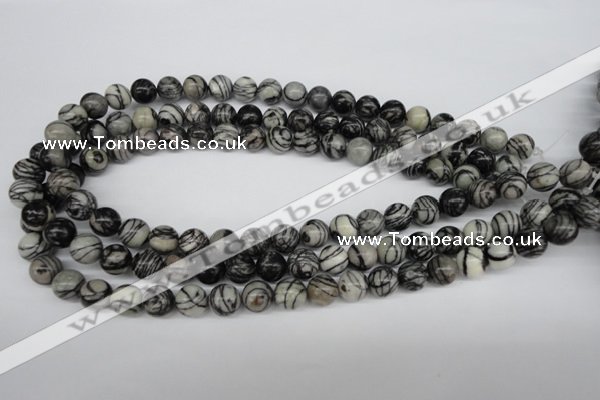 CRO188 15.5 inches 10mm round black water jasper beads wholesale