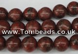 CRO193 15.5 inches 10mm round sesame red jasper beads wholesale