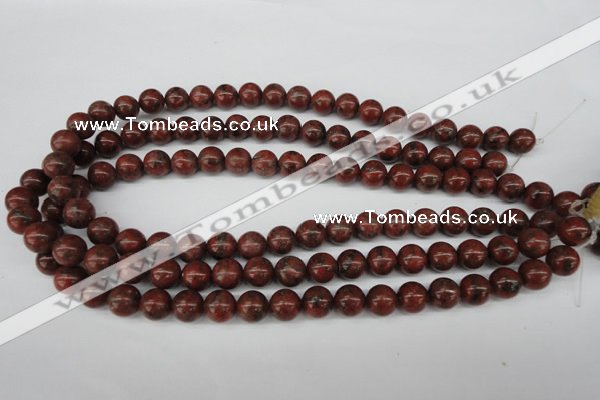 CRO193 15.5 inches 10mm round sesame red jasper beads wholesale