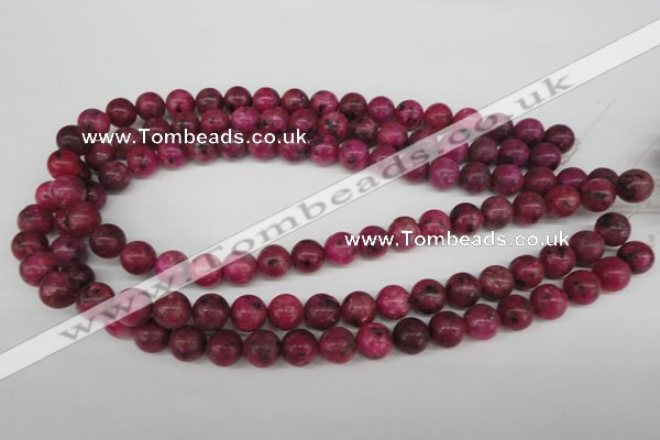 CRO194 15.5 inches 10mm round dyed kiwi stone beads wholesale