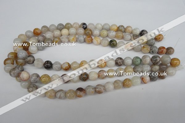 CRO199 15.5 inches 10mm round bamboo leaf agate beads wholesale