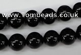 CRO203 15.5 inches 10mm round black agate beads wholesale