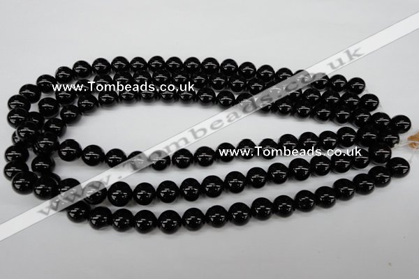 CRO203 15.5 inches 10mm round black agate beads wholesale