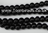 CRO21 15.5 inches 6mm round black agate gemstone beads wholesale