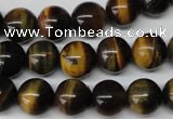 CRO217 15.5 inches 10mm round yellow & blue tiger eye beads wholesale