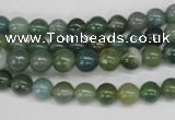 CRO22 15.5 inches 6mm round moss agate gemstone beads wholesale