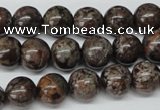 CRO224 15.5 inches 10mm round Chinese snowflake obsidian beads wholesale