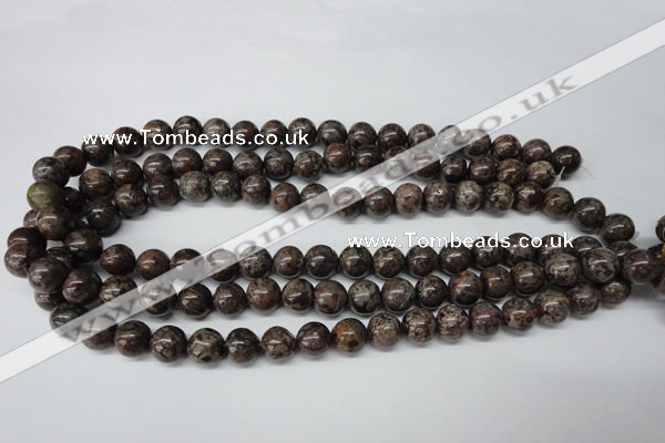 CRO224 15.5 inches 10mm round Chinese snowflake obsidian beads wholesale