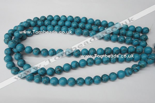 CRO226 15.5 inches 10mm round synthetic turquoise beads wholesale