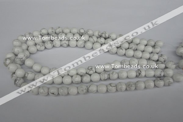 CRO227 15.5 inches 10mm round white howlite turquoise beads wholesale