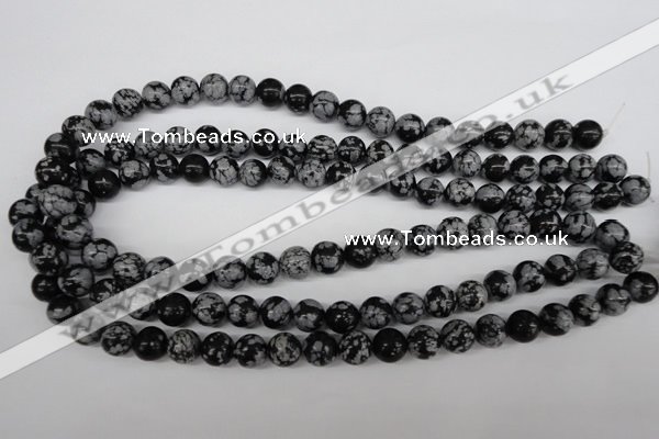 CRO236 15.5 inches 10mm round snowflake obsidian beads wholesale