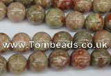 CRO243 15.5 inches 10mm round Chinese unakite beads wholesale