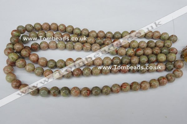 CRO243 15.5 inches 10mm round Chinese unakite beads wholesale