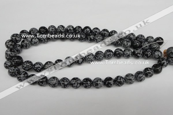 CRO284 15.5 inches 12mm round snowflake obsidian beads wholesale