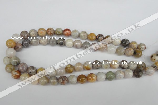 CRO316 15.5 inches 12mm round bamboo leaf agate beads wholesale