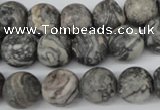 CRO322 15.5 inches 12mm round grey picasso jasper beads wholesale