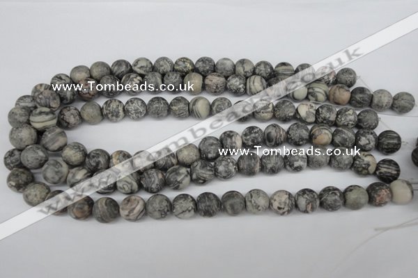 CRO322 15.5 inches 12mm round grey picasso jasper beads wholesale