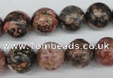 CRO324 15.5 inches 12mm round red leopard skin jasper beads wholesale