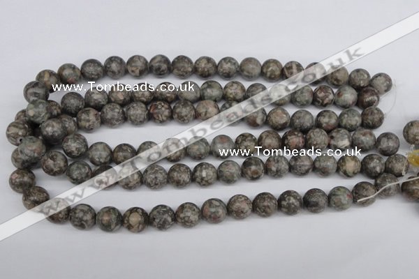 CRO325 15.5 inches 12mm round Chinese leopard skin jasper beads wholesale