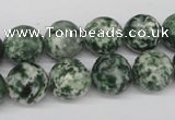 CRO348 15.5 inches 12mm round green spot gemstone beads wholesale